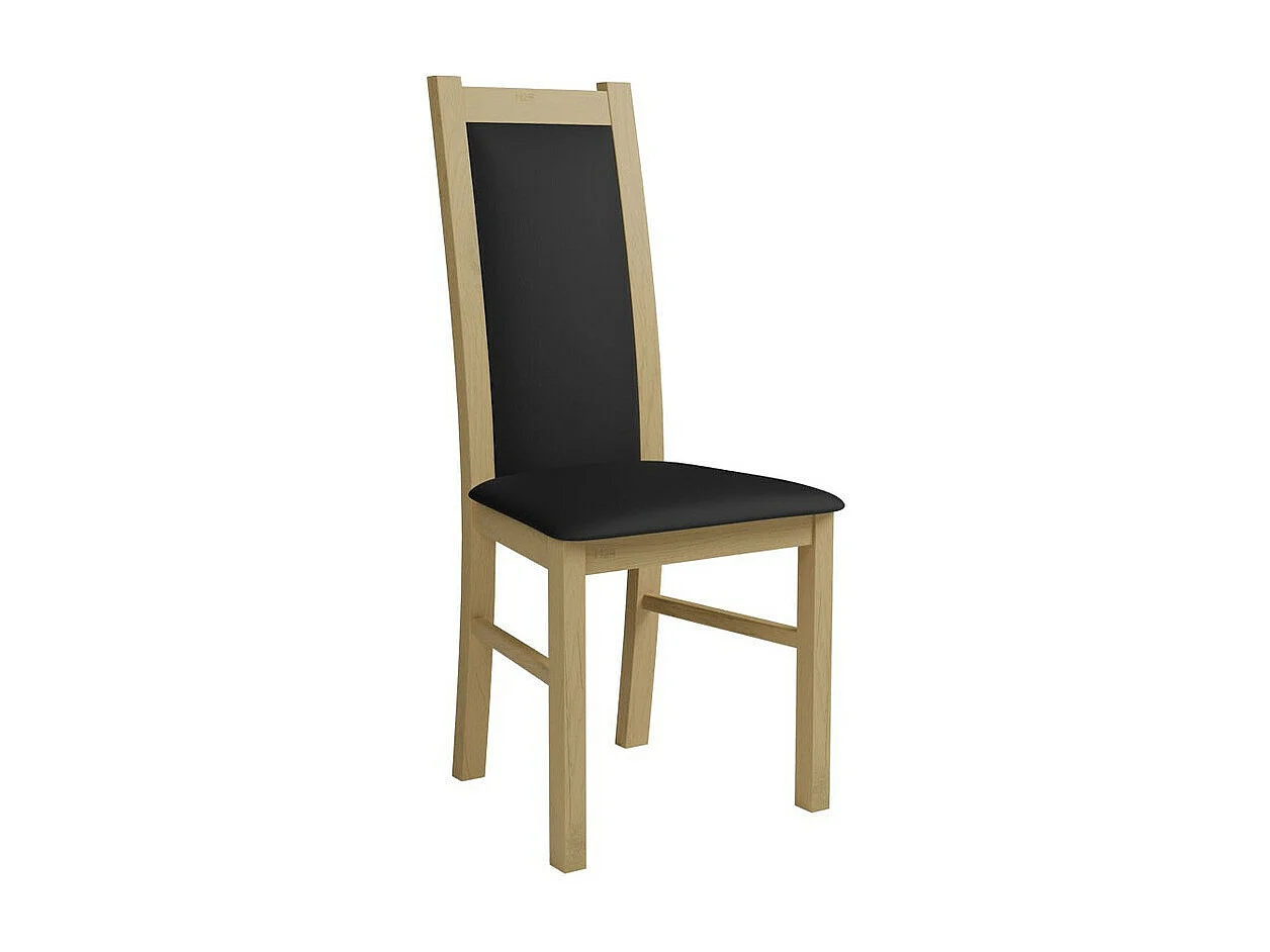 Chaise Sparks 116, Noir|Sonoma chêne, 95x44x40cm, Faux cuir, En bois, Bois