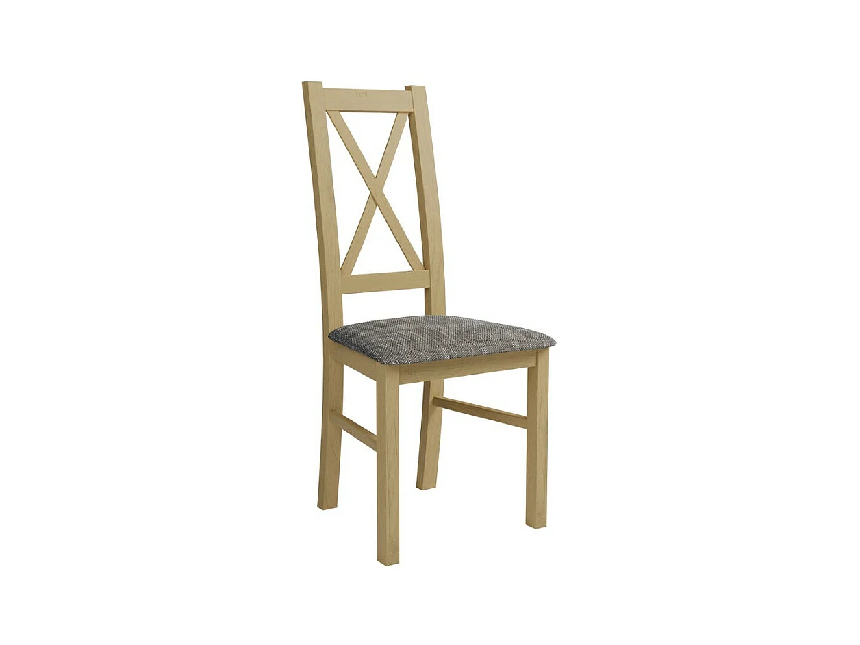 Chaise Sparks 117, Sonoma chêne|Gris, 95x46x40cm, Tapisserie, En bois, Bois