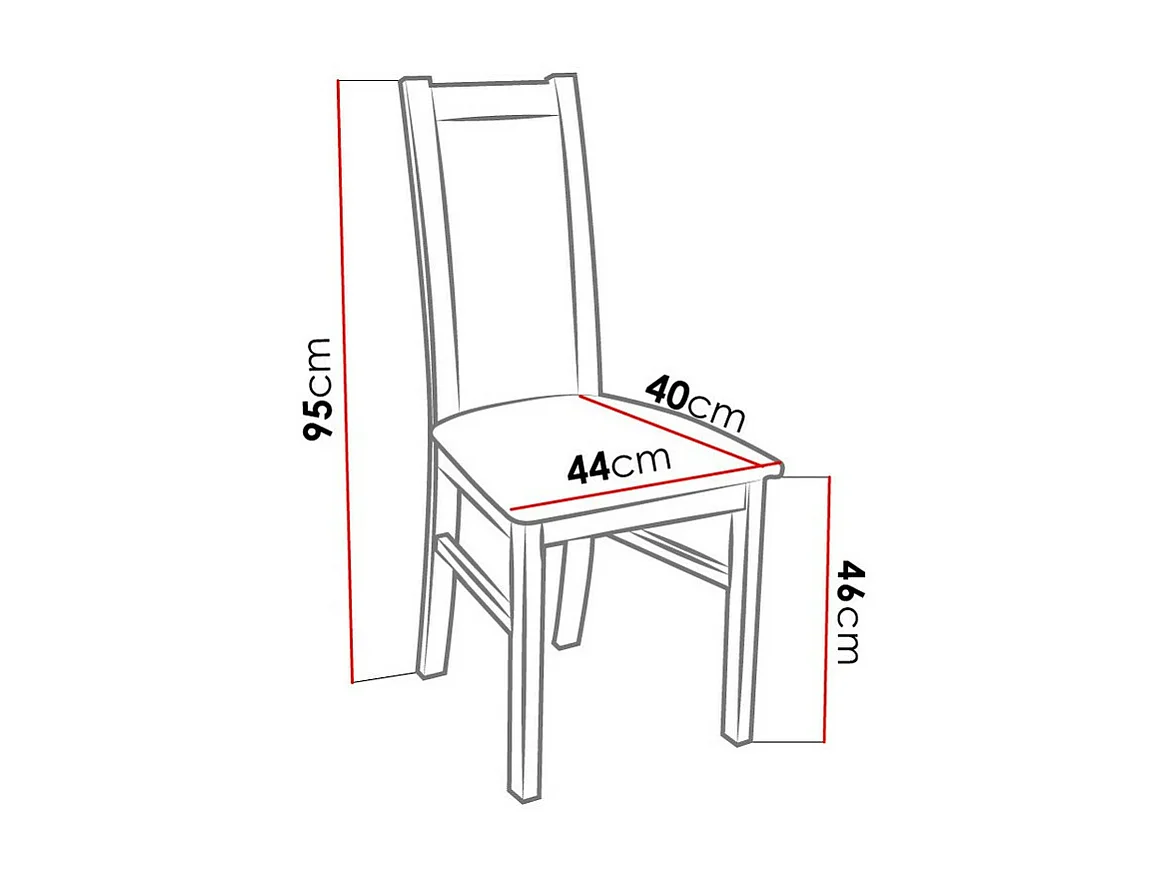 Chaise Sparks 116, Marron|Noix, 95x44x40cm, Tapisserie, En bois, Bois