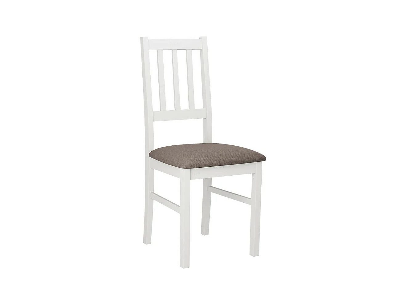 Chaise Victorville 146, Brun clair|Blanc, 94x43x40cm, Tapisserie, En bois, Bois