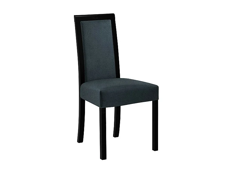 Chaise Victorville 161, Gris|Noir, 93x45x41cm, Tapisserie, En bois, Bois