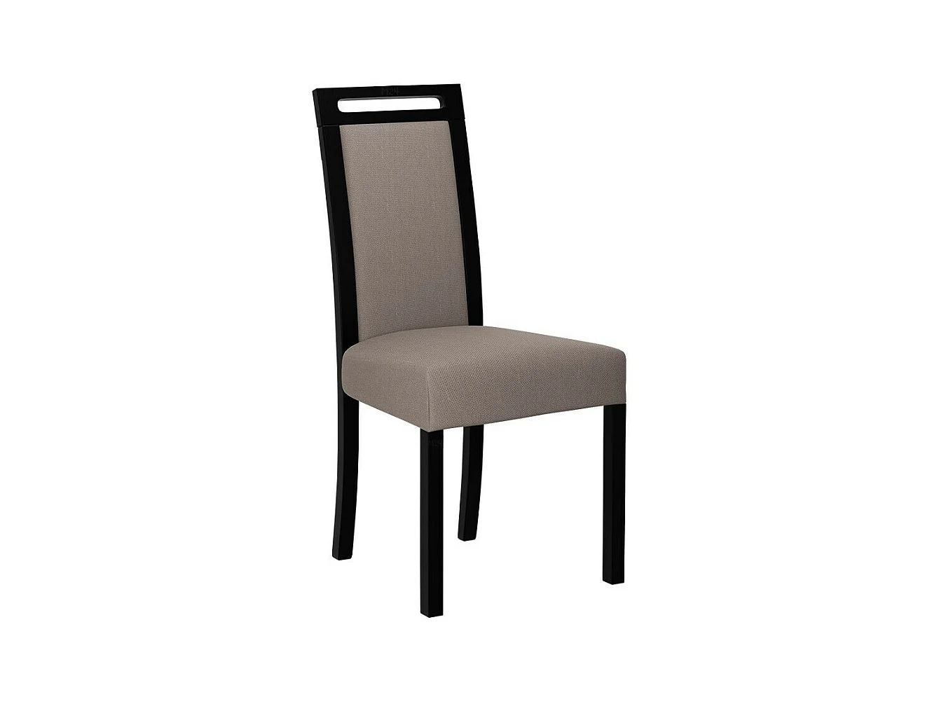Silla Victorville 162, De color marrón claro|Negro, 96x45x41cm, Tapiz, De madera, Madera