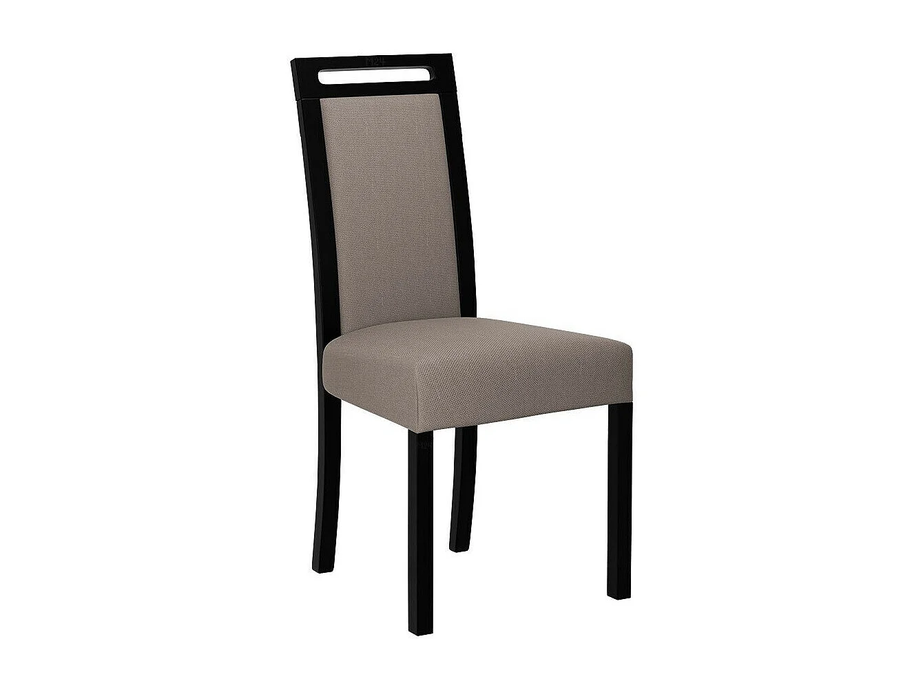 Silla Victorville 162, De color marrón claro|Negro, 96x45x41cm, Tapiz, De madera, Madera