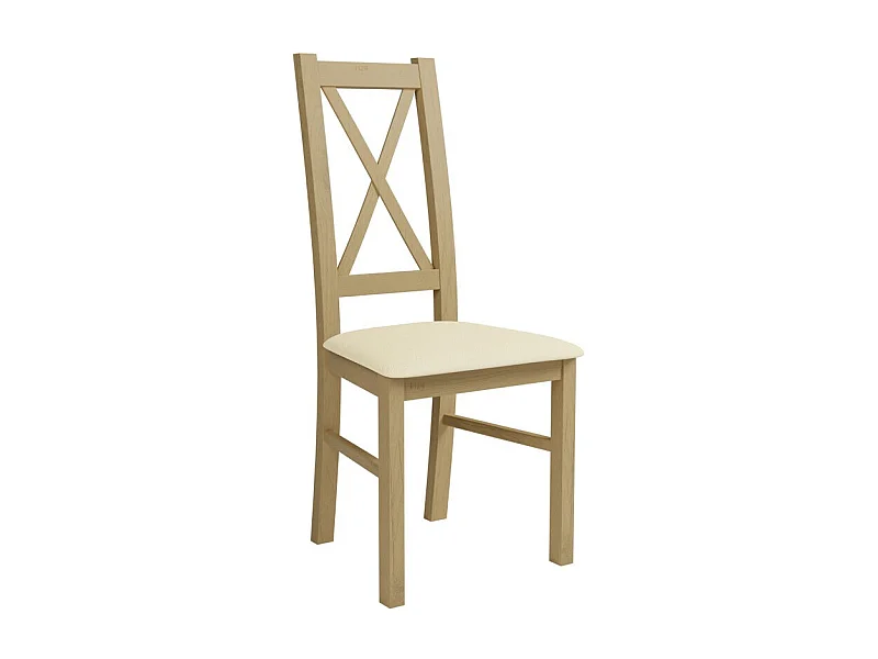 Silla Sparks 117, Crema|Roble Sonoma, 95x46x40cm, Cuero ecológico, De madera, Madera