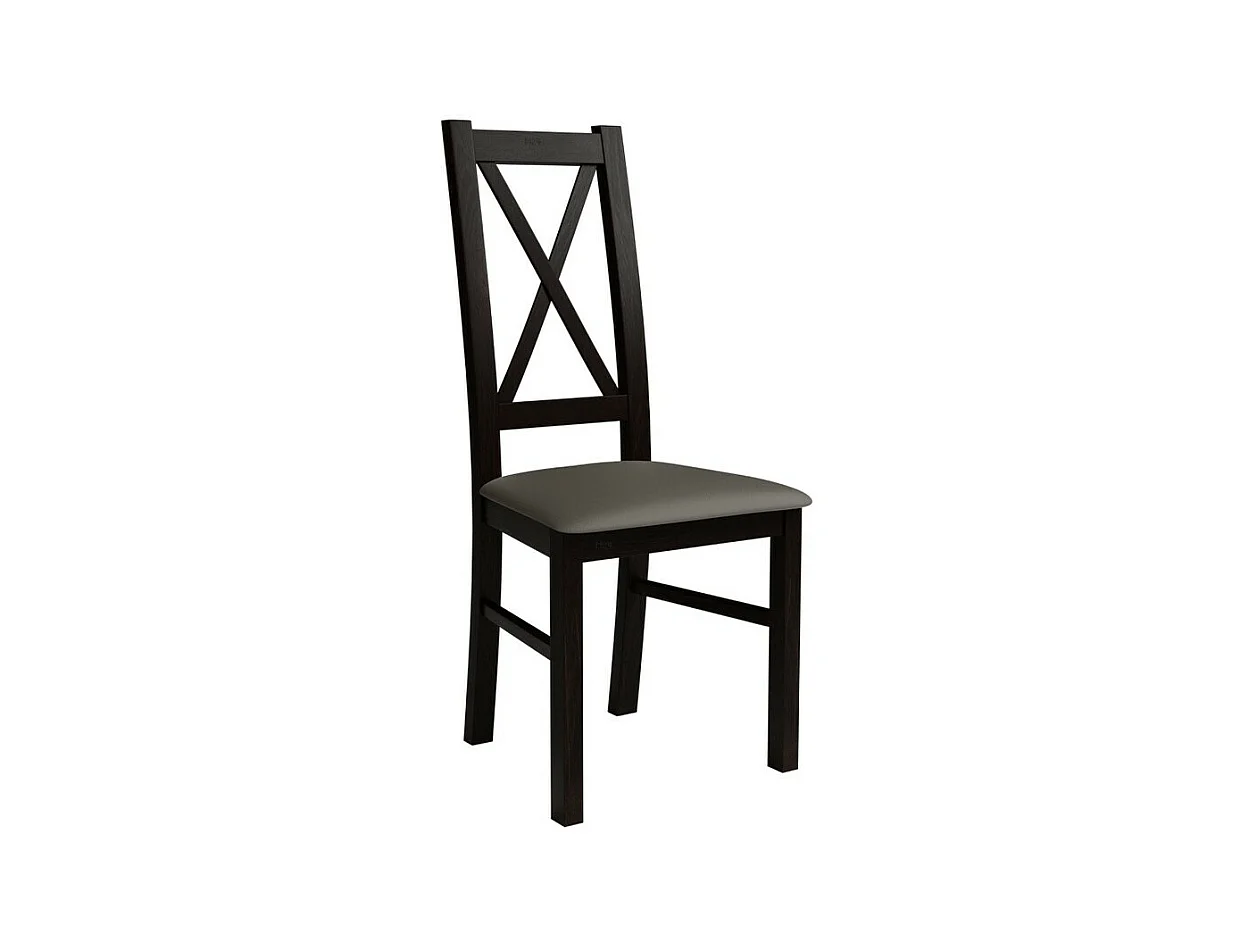Chaise Sparks 117, Wengué|Marron, 95x46x40cm, Faux cuir, En bois, Bois