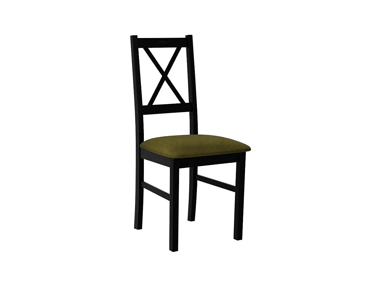Chaise Victorville 173, Noir|Vert, 94x43x49cm, Tapisserie, En bois, Bois
