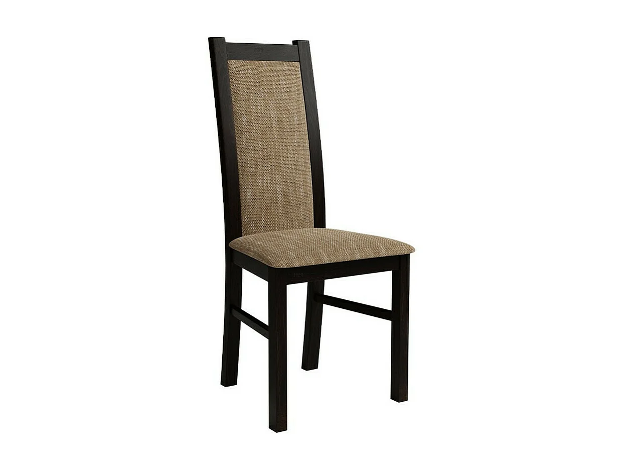 Chaise Sparks 116, Wengué|Marron, 95x44x40cm, Tapisserie, En bois, Bois