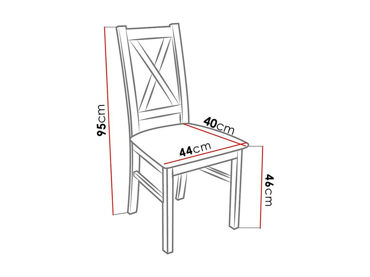 Silla Sparks 117, Rojo|Roble Sonoma, 95x46x40cm, Cuero ecológico, De madera, Madera