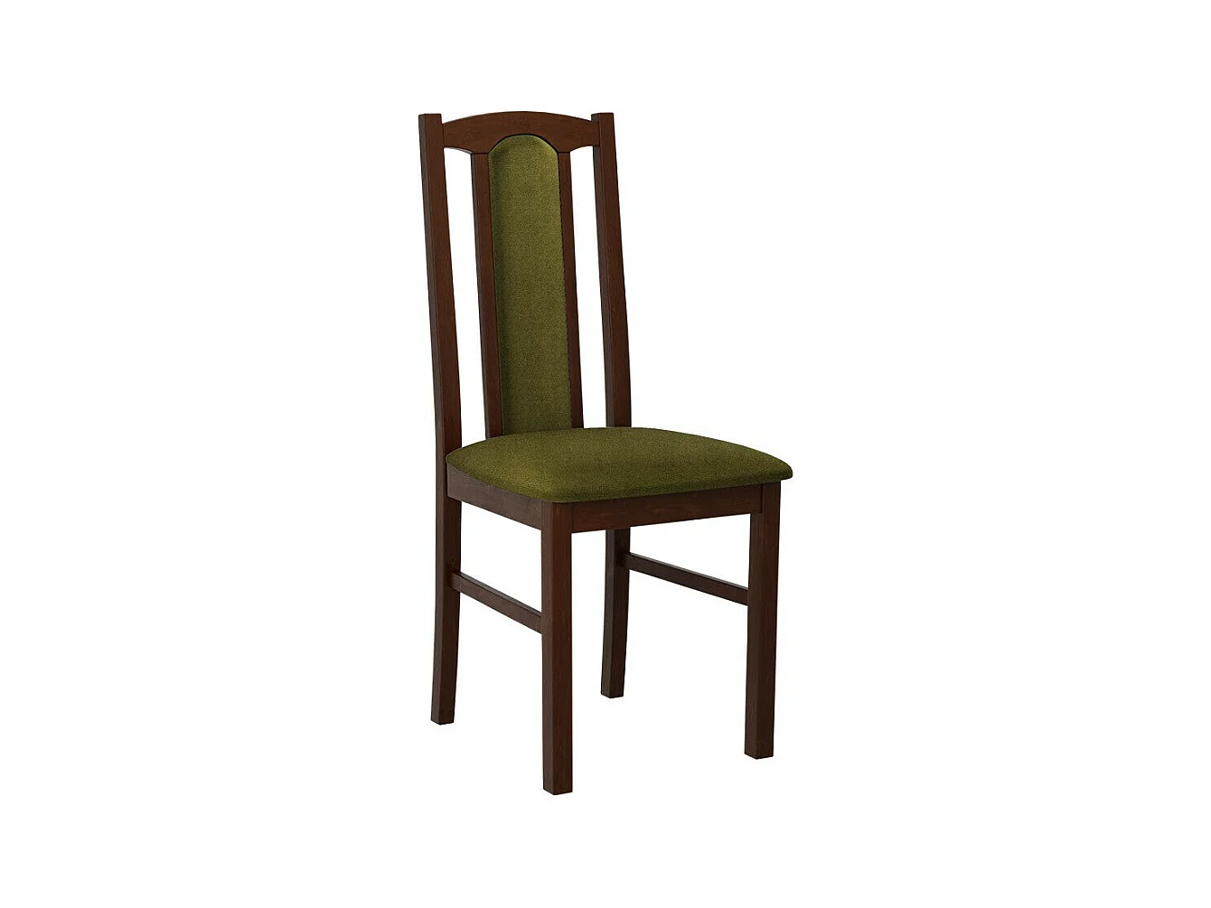 Chaise Victorville 145, Vert|Noix, 95x43x47cm, Tapisserie, En bois, Bois