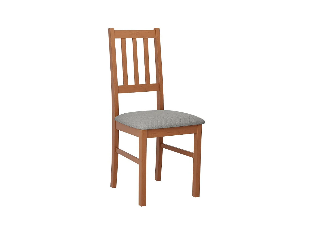 Chaise Victorville 146, Gris clair|Aulne, 94x43x40cm, Tapisserie, En bois, Bois