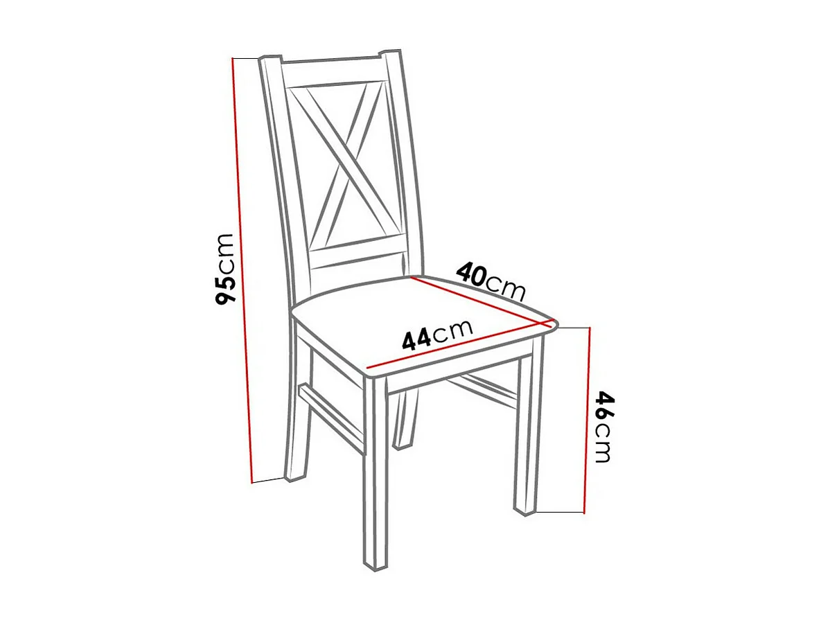 Silla Sparks 117, Rojo|Nuez, 95x46x40cm, Cuero ecológico, De madera, Madera