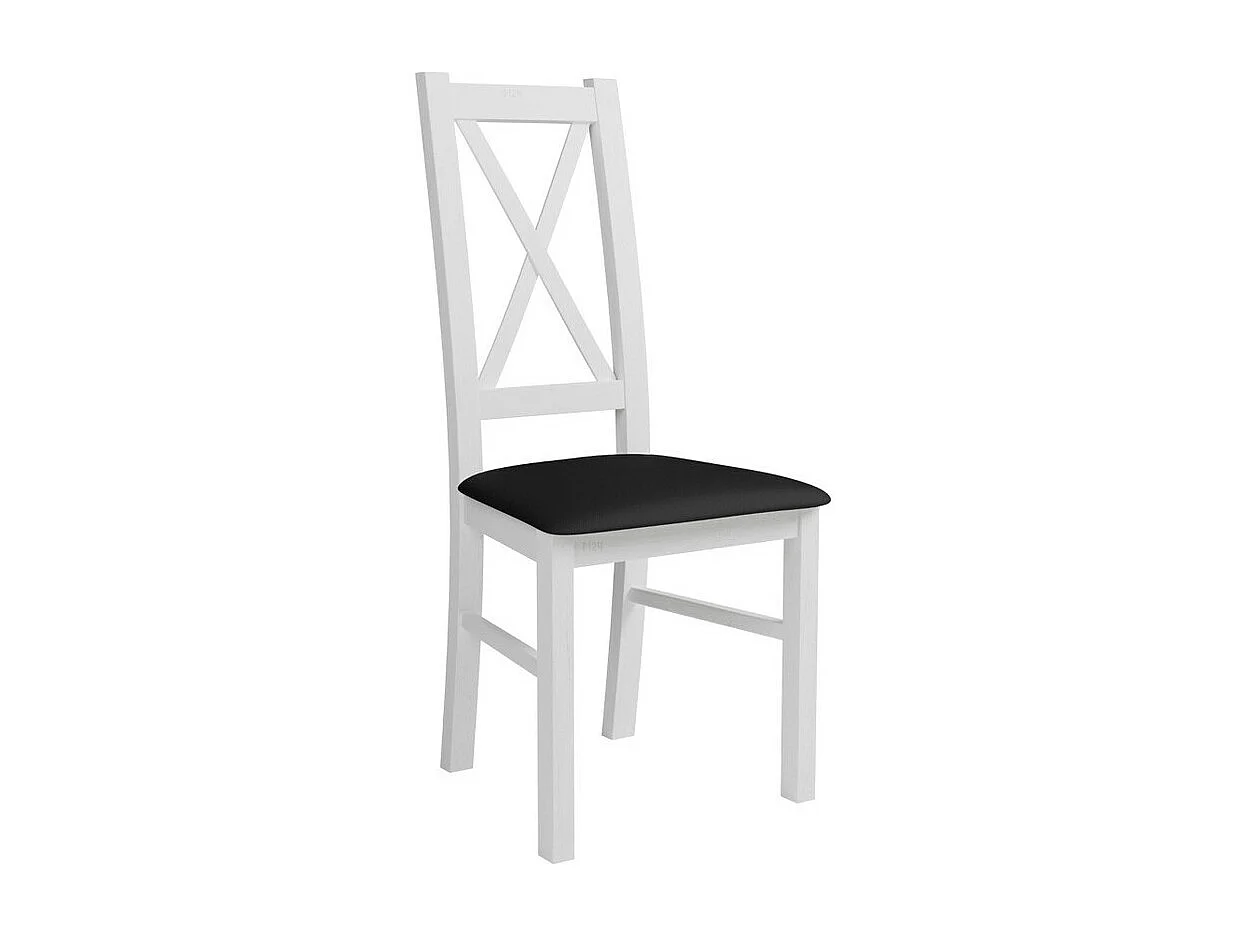 Chaise Sparks 117, Blanc|Noir, 95x46x40cm, Faux cuir, En bois, Bois