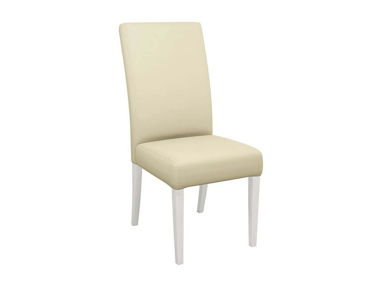 Chaise Sparks 184, Blanc|Crème, 105x45x42cm, Faux cuir, En bois, Bois
