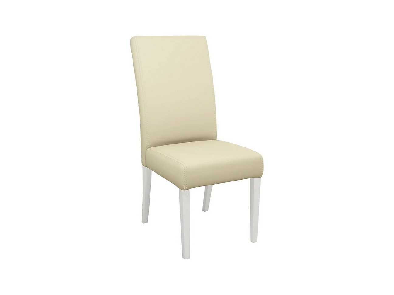 Chaise Sparks 184, Crème|Blanc, 105x45x42cm, Faux cuir, En bois, Bois