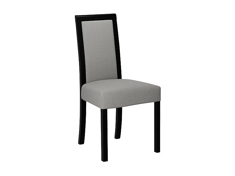 Silla Victorville 161, Gris claro|Negro, 93x45x41cm, Tapiz, De madera, Madera