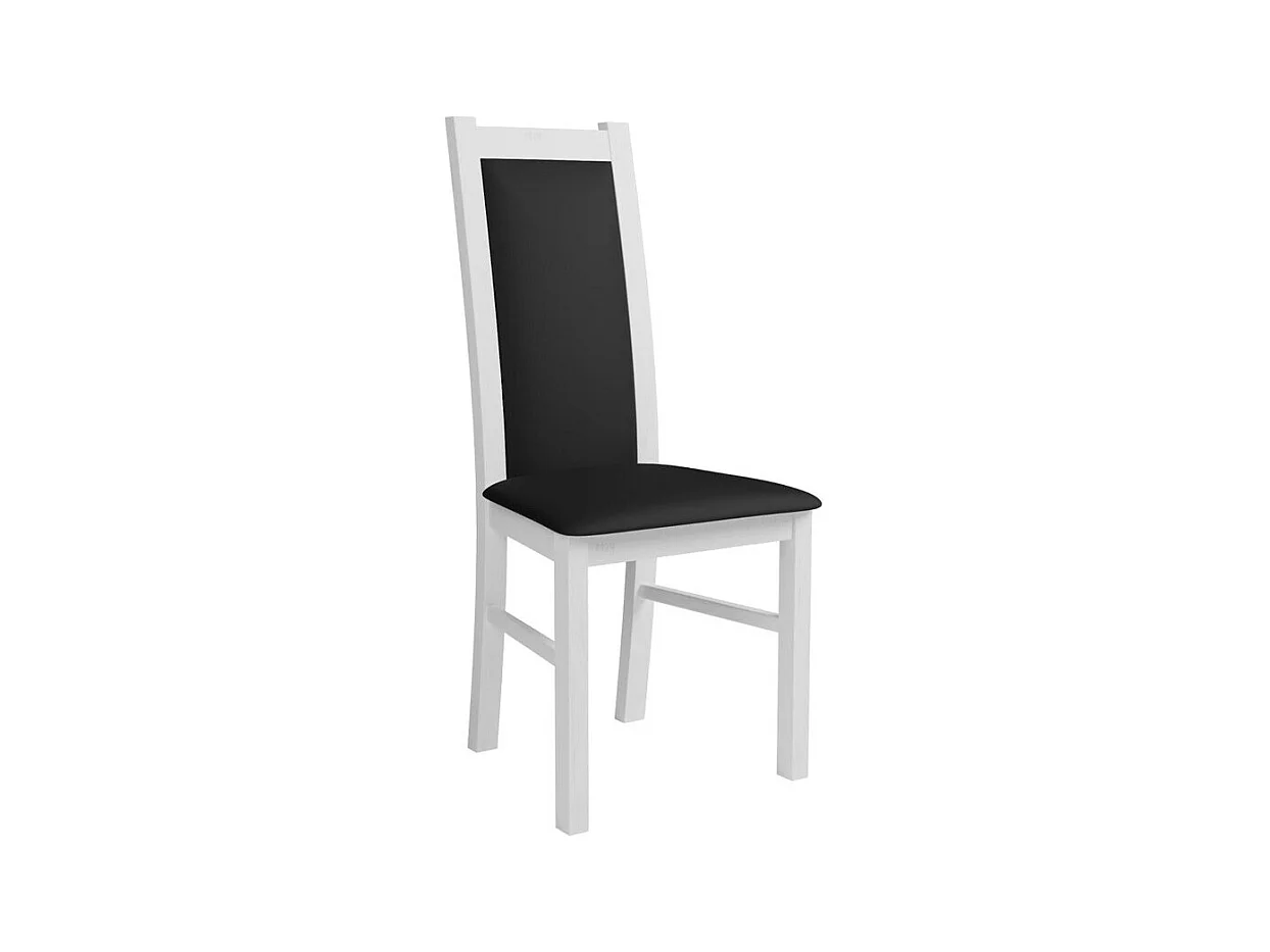 Chaise Sparks 116, Noir|Blanc, 95x44x40cm, Faux cuir, En bois, Bois