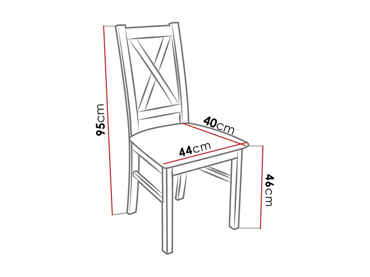 Silla Sparks 117, Negro|Nuez, 95x46x40cm, Cuero ecológico, De madera, Madera