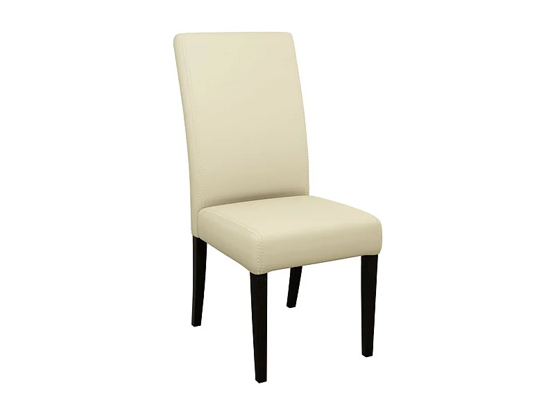 Silla Sparks 184, Crema|Wengué, 105x45x42cm, Cuero ecológico, De madera, Madera