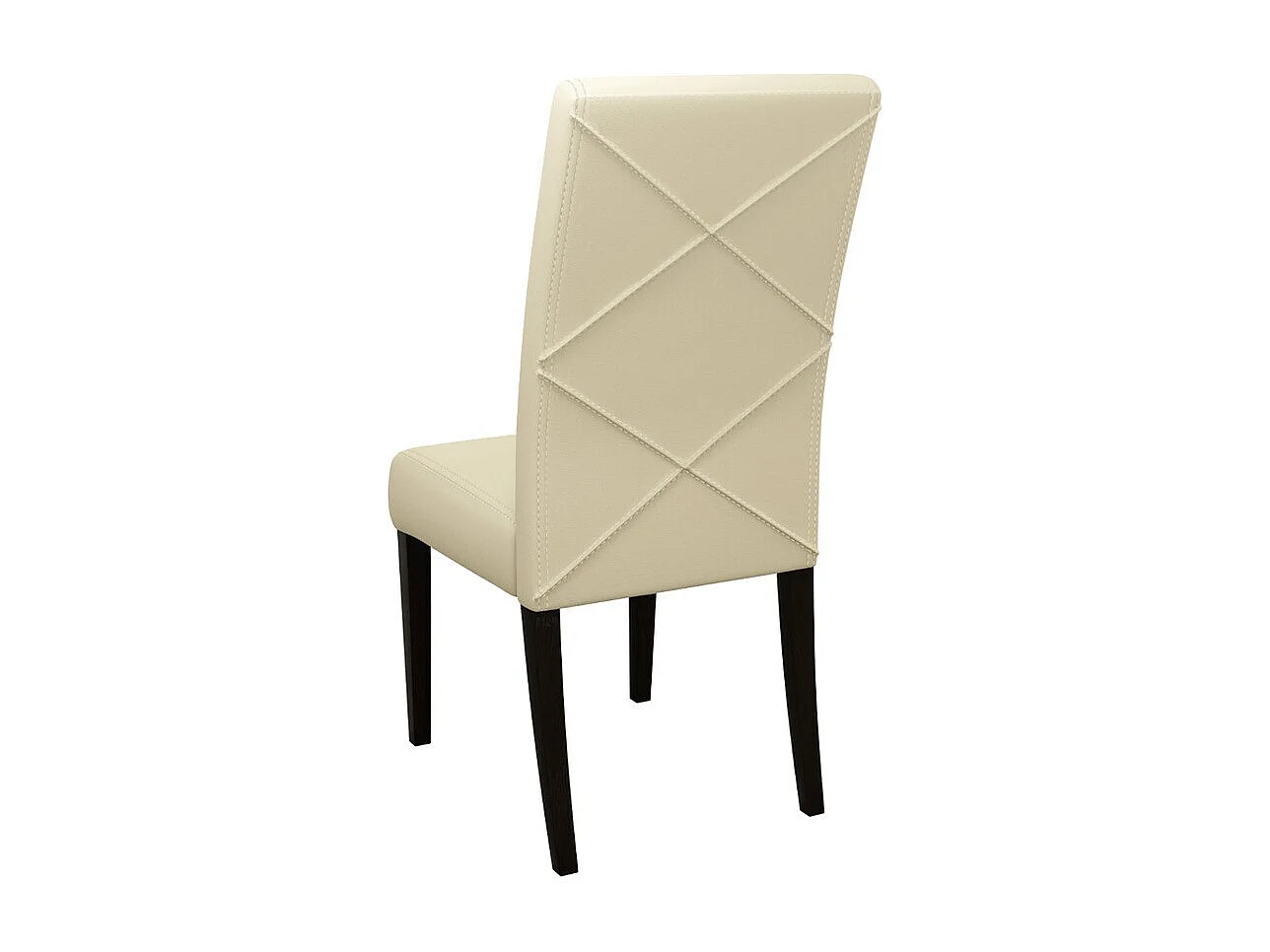 Chaise Sparks 184, Crème|Wengué, 105x45x42cm, Faux cuir, En bois, Bois