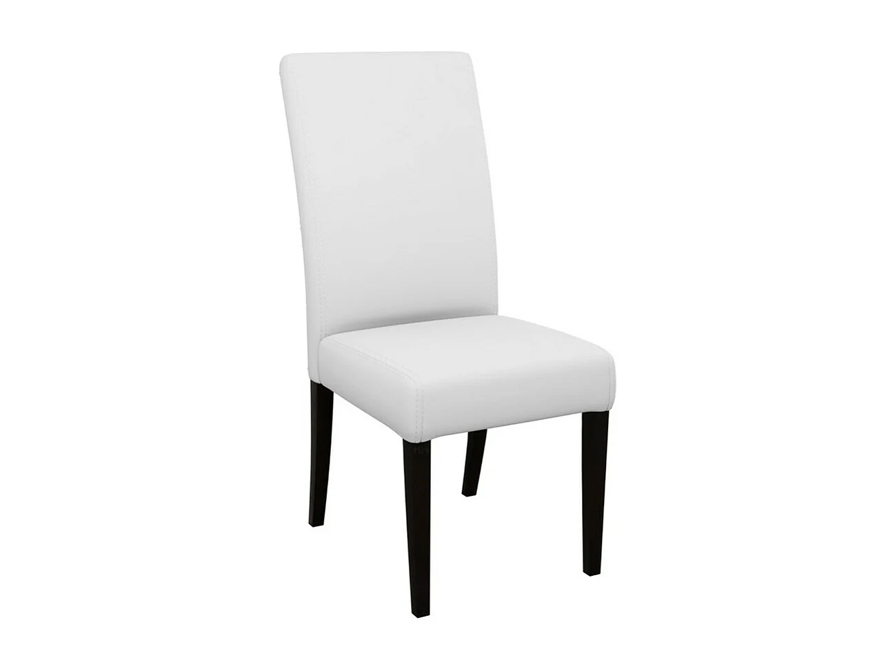 Chaise Sparks 184, Blanc|Wengué, 105x45x42cm, Faux cuir, En bois, Bois