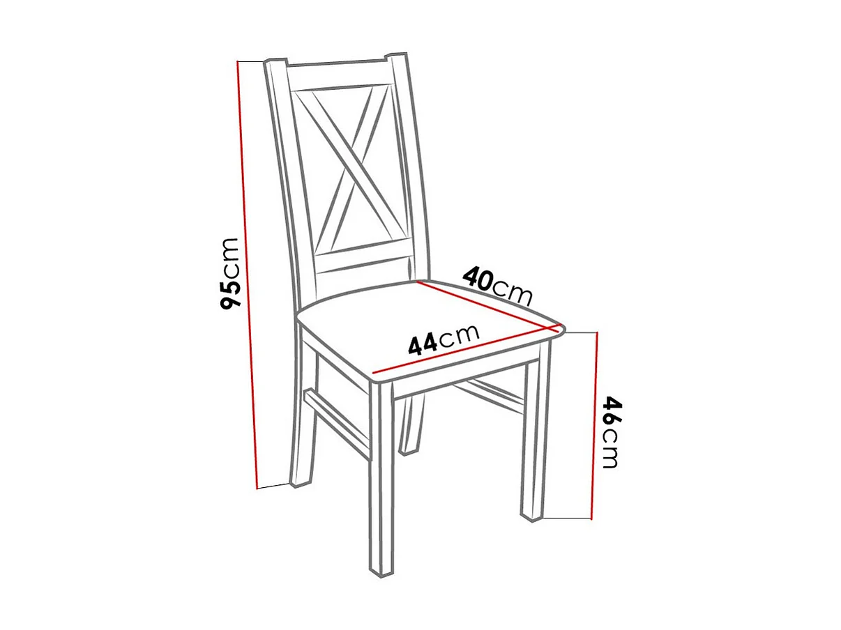 Chaise Sparks 117, Marron|Noix, 95x46x40cm, Faux cuir, En bois, Bois