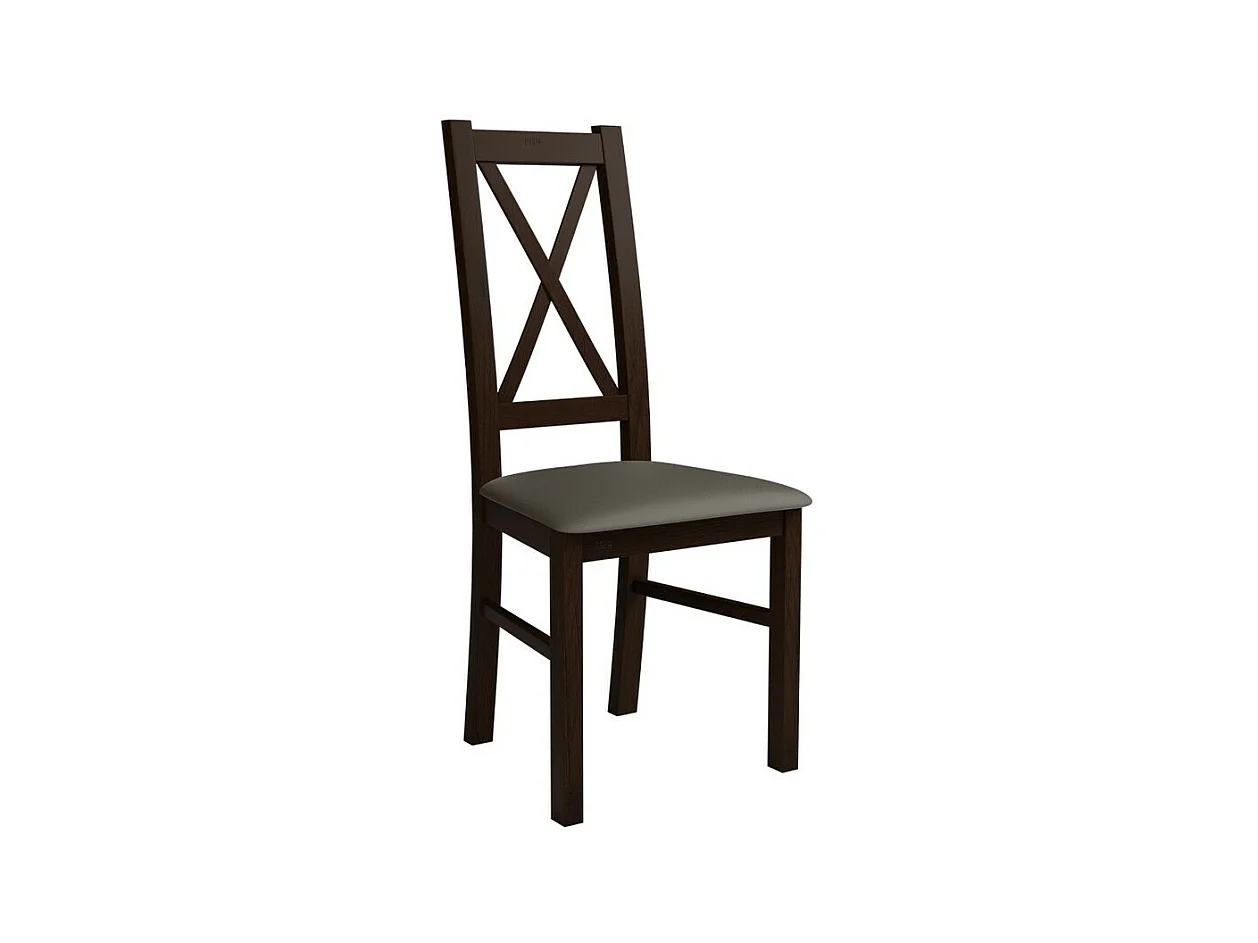 Sedia Sparks 117, Marrone|Noce, 95x46x40cm, Eco pelle, Di legno, Legno
