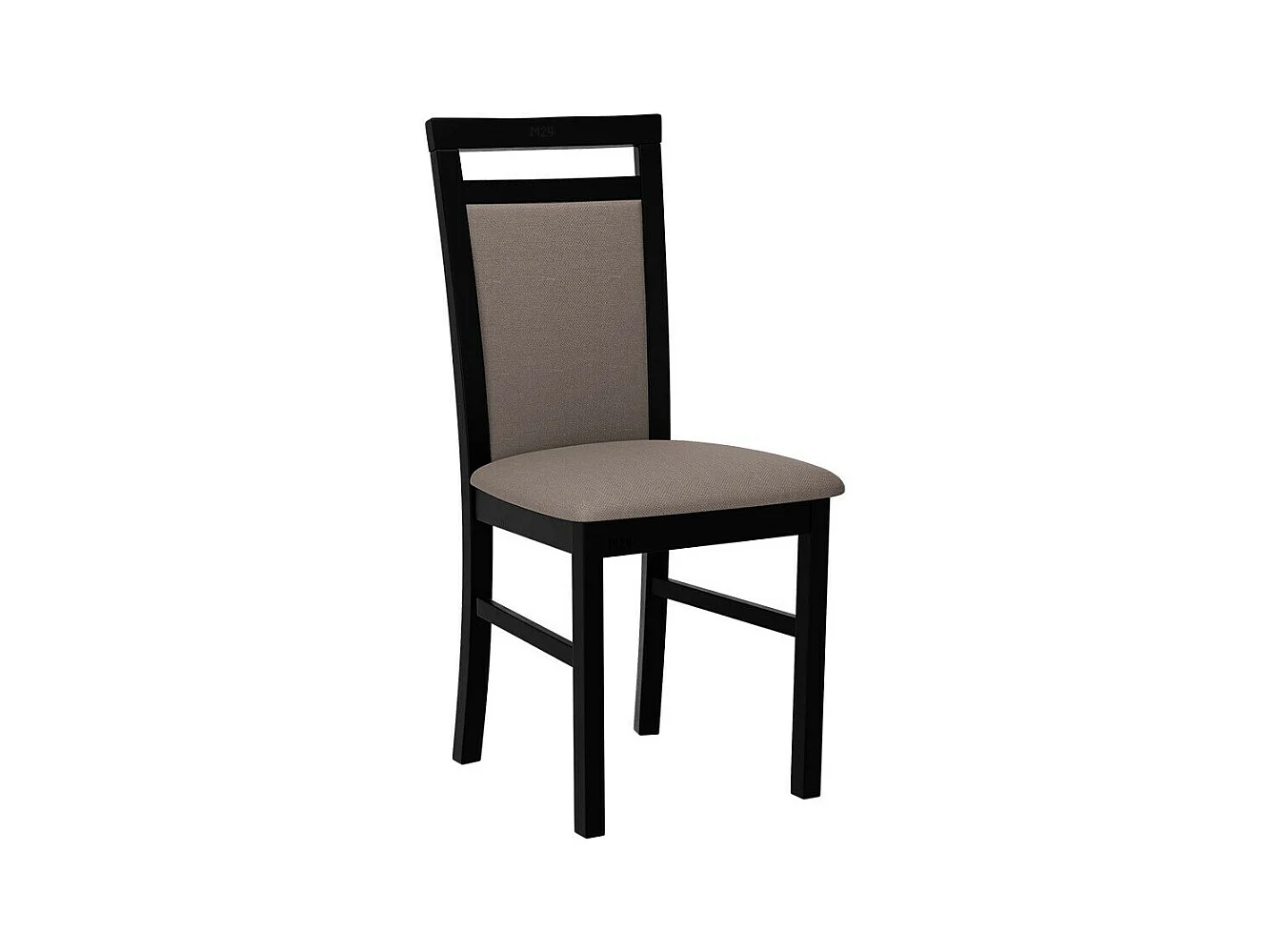Silla Victorville 154, Negro|De color marrón claro, 93x43x40cm, Tapiz, De madera, Madera