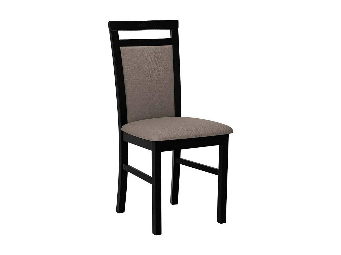 Chaise Victorville 154, Noir|Brun clair, 93x43x40cm, Tissu, En bois, Bois