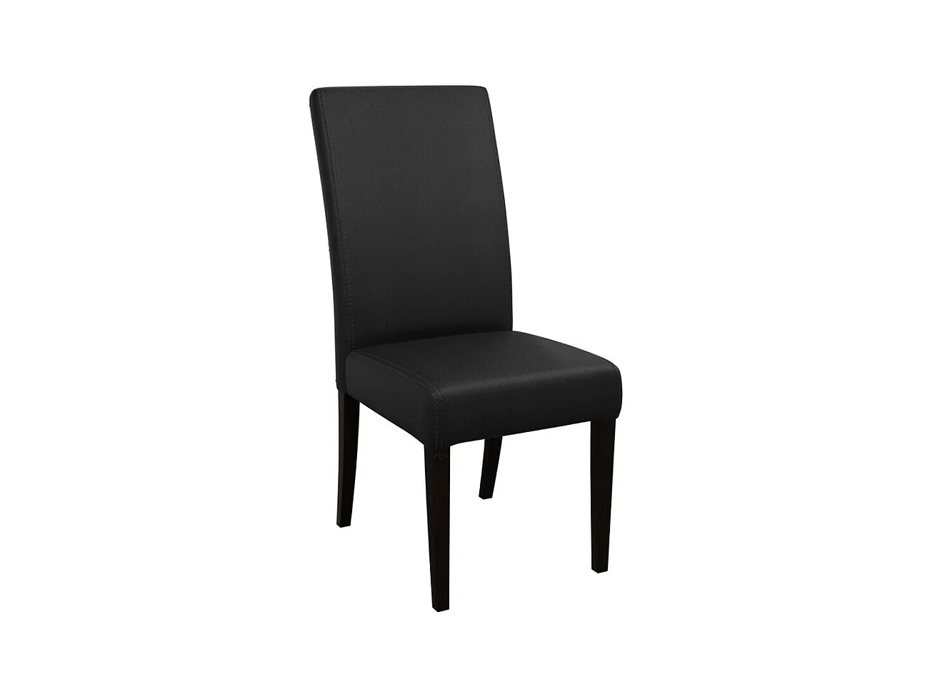 Chaise Sparks 184, Wengué|Noir, 105x45x42cm, Faux cuir, En bois, Bois