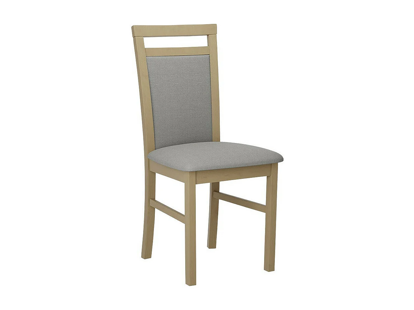 Chaise Victorville 154, Gris clair|Sonoma chêne, 93x43x40cm, Tapisserie, En bois, Bois