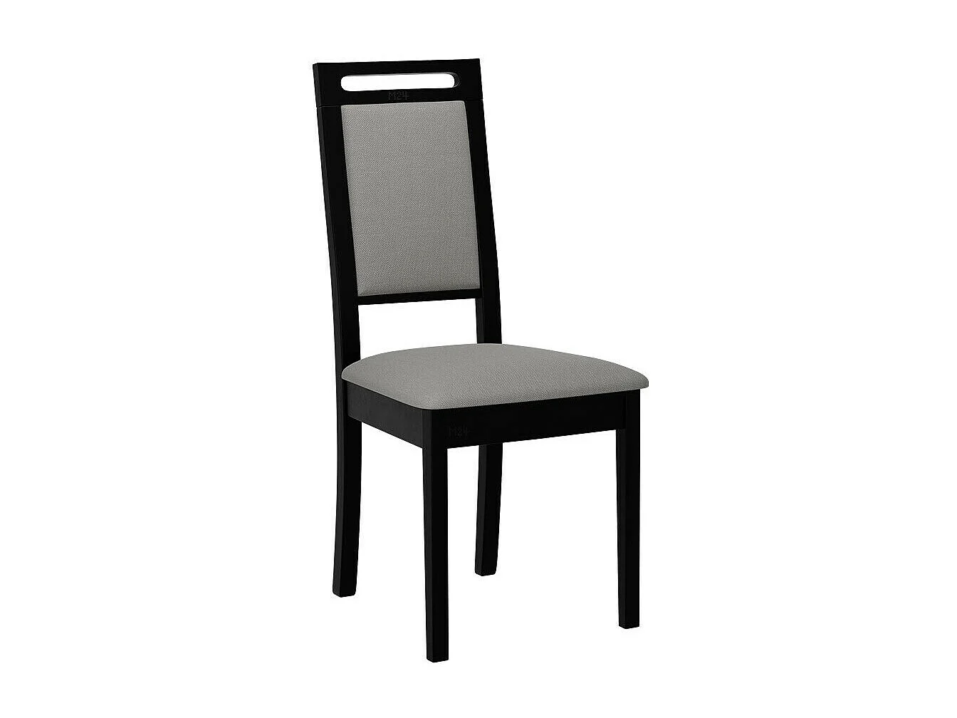 Chaise Victorville 337, Gris|Noir, 96x47x53cm, Tissu, En bois, Bois