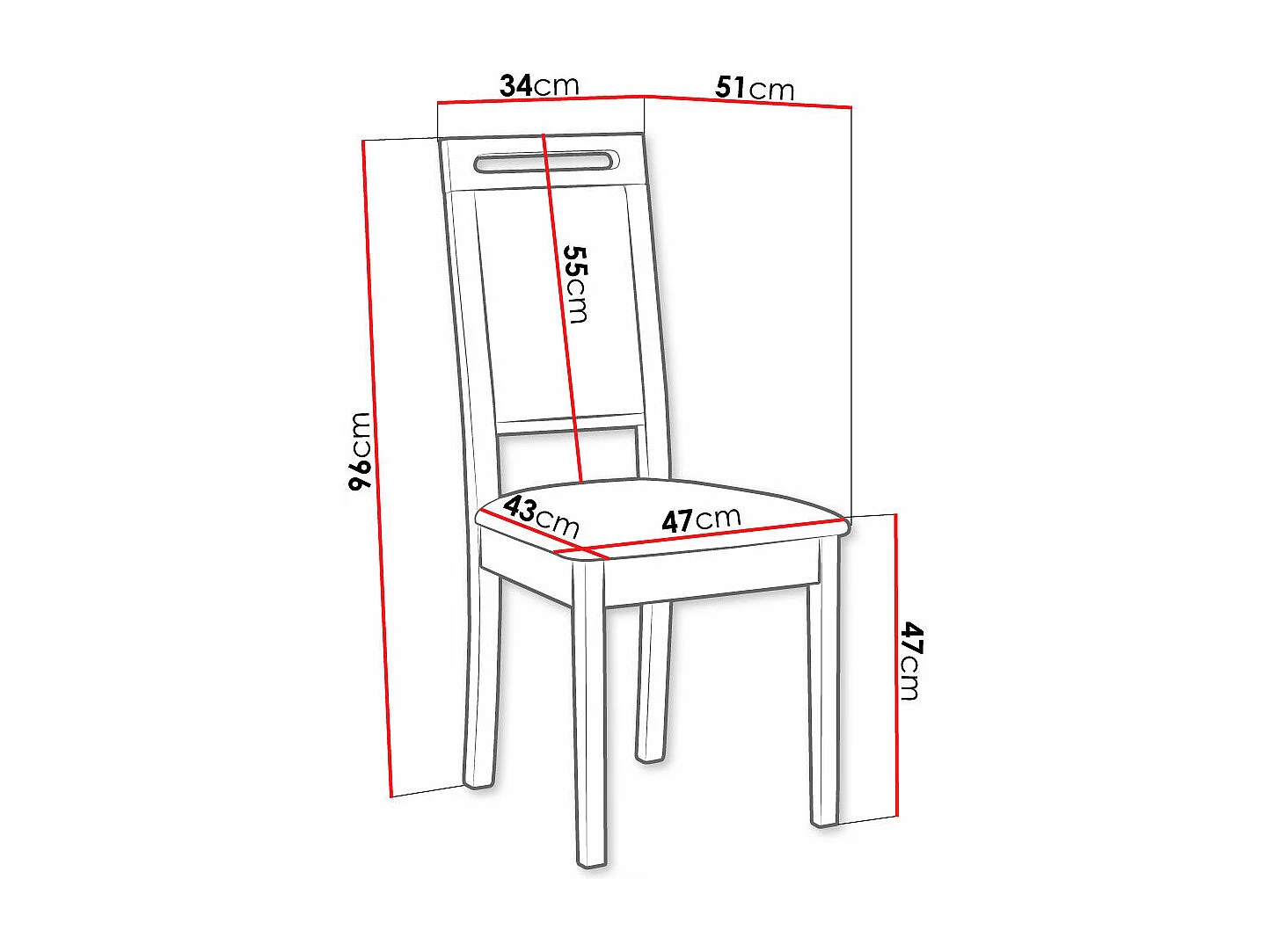 Chaise Victorville 337, Gris|Noir, 96x47x53cm, Tissu, En bois, Bois