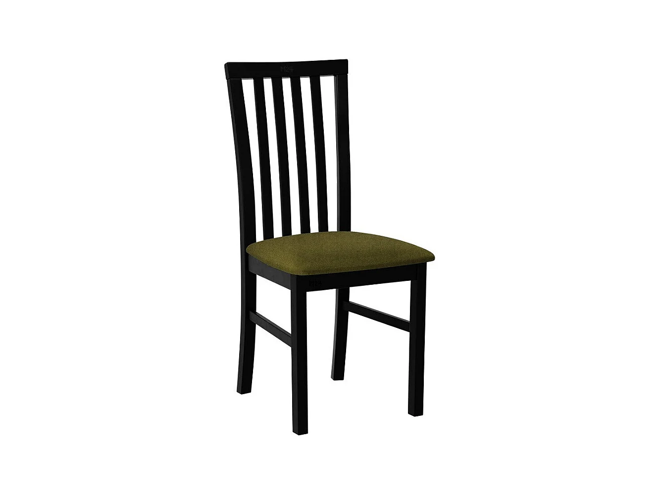 Chaise Victorville 155, Vert|Noir, 93x43x40cm, Tapisserie, En bois, Bois