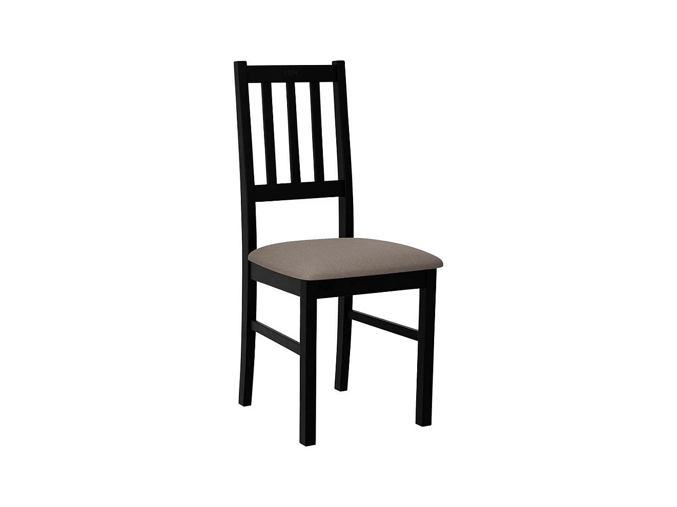 Chaise Victorville 146, Noir|Brun clair, 94x43x40cm, Tapisserie, En bois, Bois