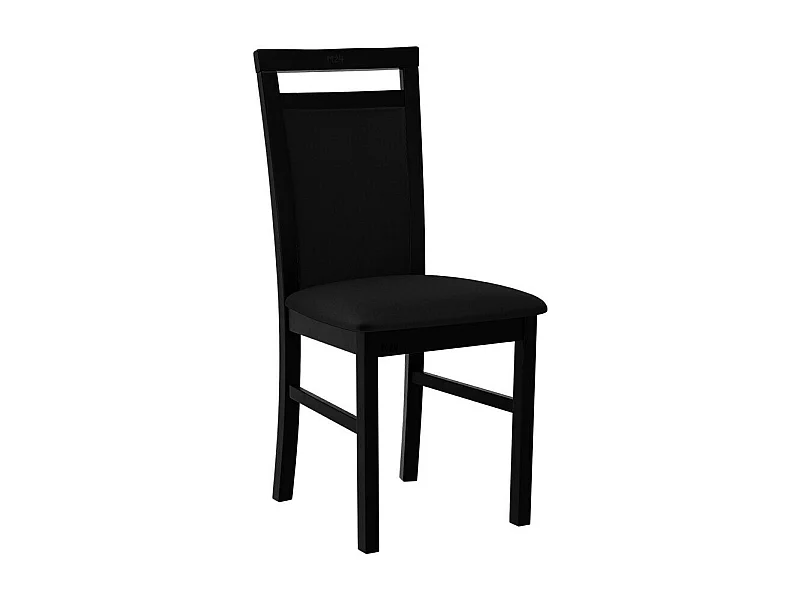 Silla Victorville 154, Negro, 93x43x40cm, Tapiz, De madera, Madera, Muebles ya montados