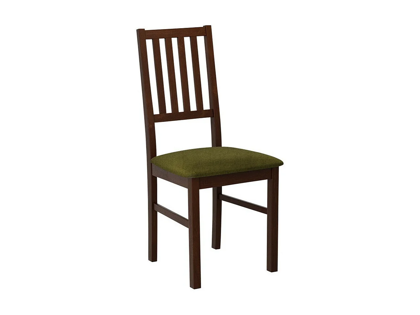 Silla Victorville 170, Nuez|Verde, 90x43x49cm, Tapiz, De madera, Madera