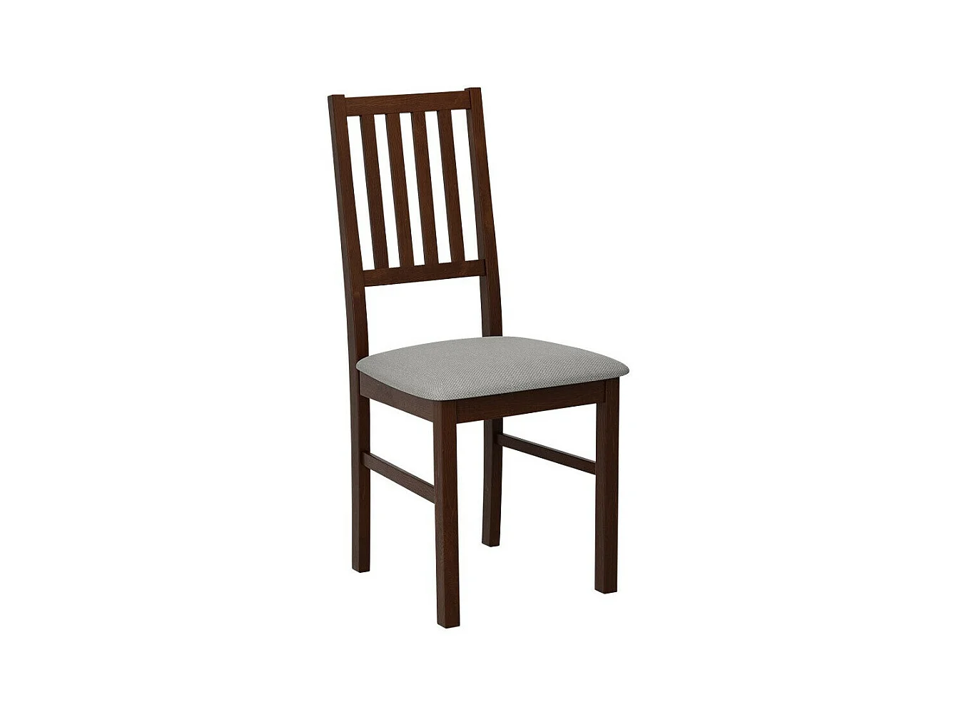 Silla Victorville 170, Gris claro|Nuez, 90x43x49cm, Tapiz, De madera, Madera