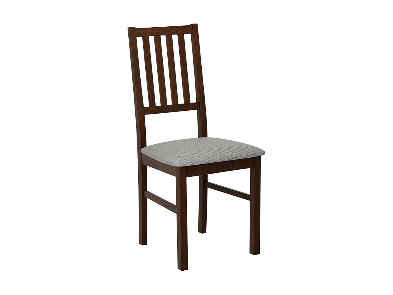 Silla Victorville 170, Gris claro|Nuez, 90x43x49cm, Tapiz, De madera, Madera