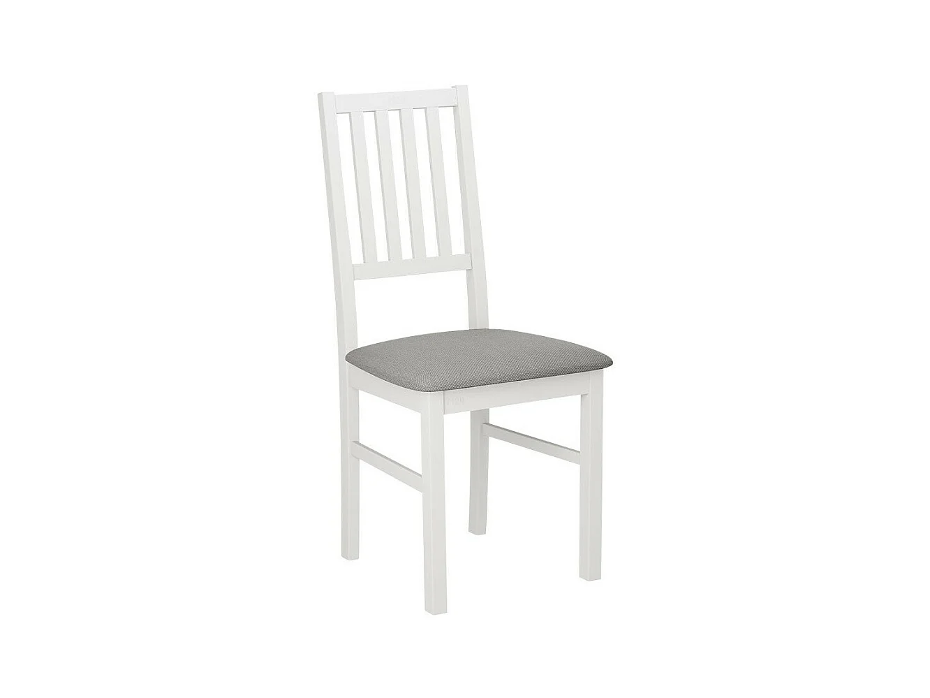 Silla Victorville 170, Gris claro|Blanco, 90x43x49cm, Tapiz, De madera, Madera