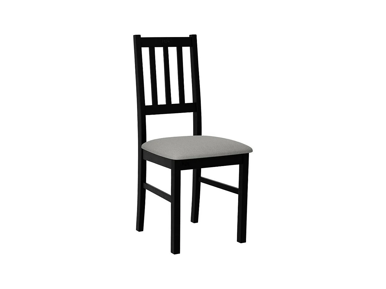 Silla Victorville 146, Gris claro|Negro, 94x43x40cm, Tapiz, De madera, Madera