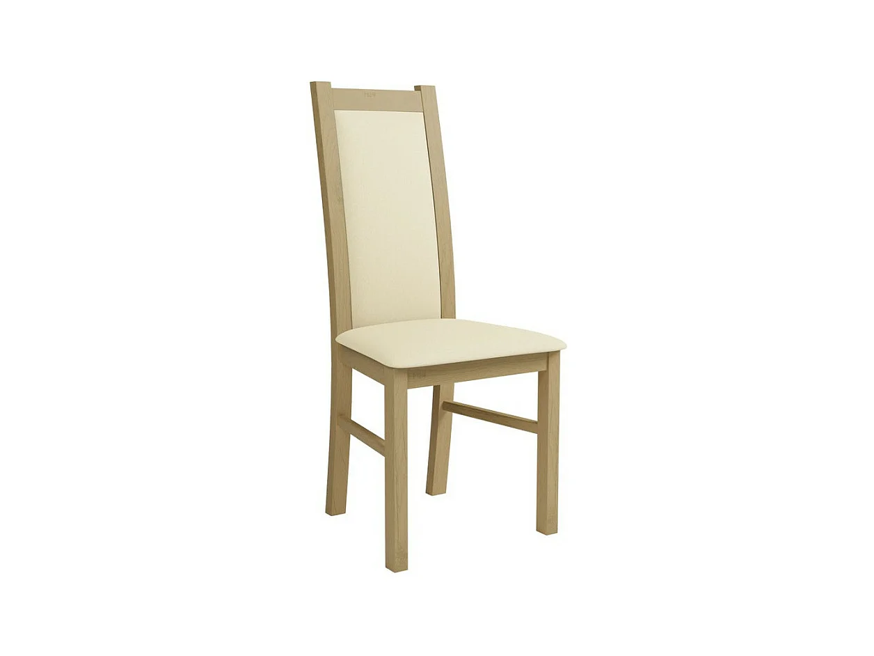 Silla Sparks 116, Crema|Roble Sonoma, 95x44x40cm, Cuero ecológico, De madera, Madera