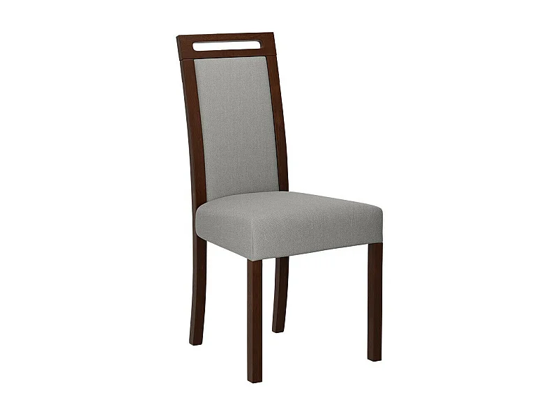 Silla Victorville 162, Gris claro|Nuez, 96x45x41cm, Tapiz, De madera, Madera