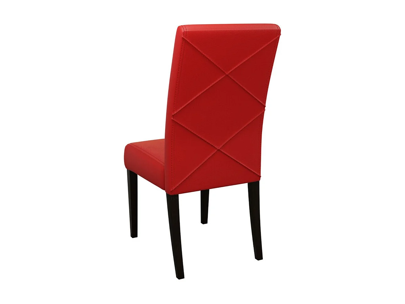 Silla Sparks 184, Rojo|Wengué, 105x45x42cm, Cuero ecológico, De madera, Madera