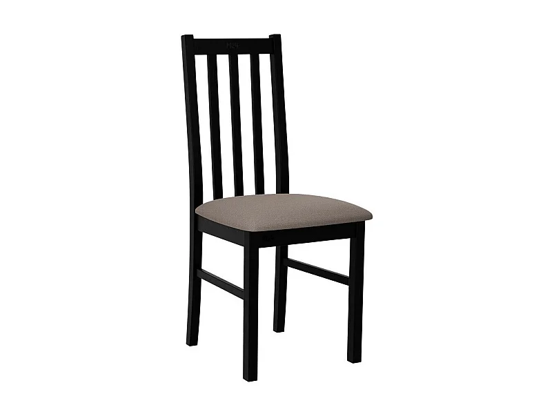 Silla Victorville 141, Negro|De color marrón claro, 94x43x40cm, Tapiz, De madera, Madera