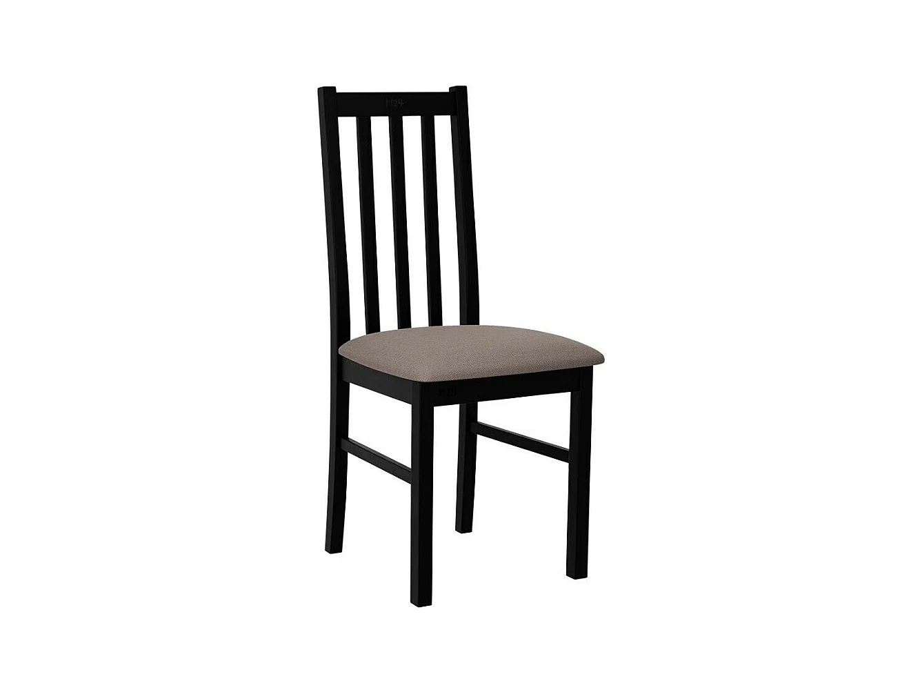 Chaise Victorville 141, Brun clair|Noir, 94x43x49cm, Tapisserie, En bois, Bois