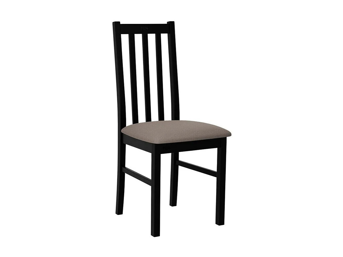 Silla Victorville 141, Negro|De color marrón claro, 94x43x40cm, Tapiz, De madera, Madera