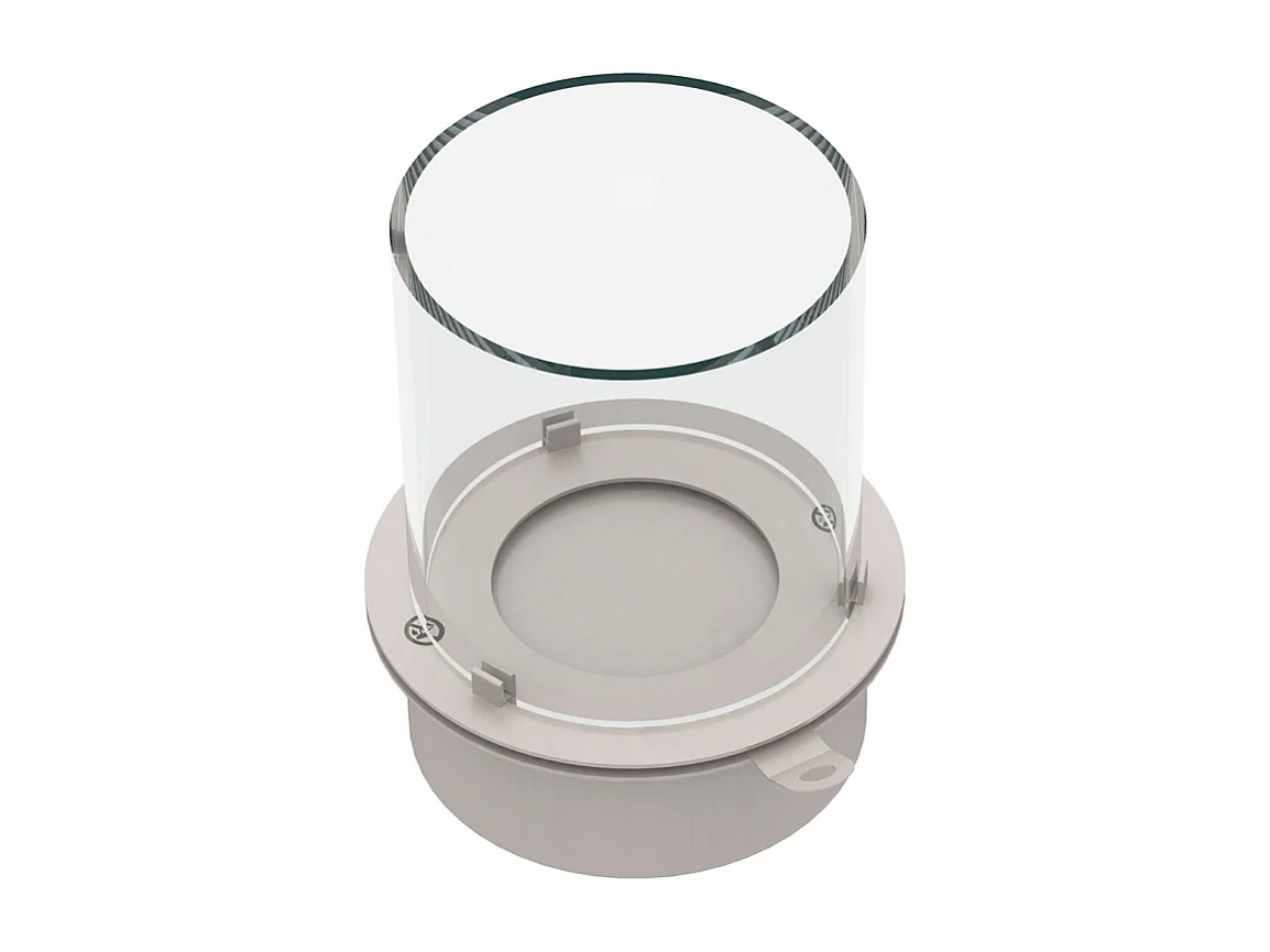 Brûleur rond avec verre pour cheminée au bioéthanol, biocheminée en acier inoxydable 3 lt d.30