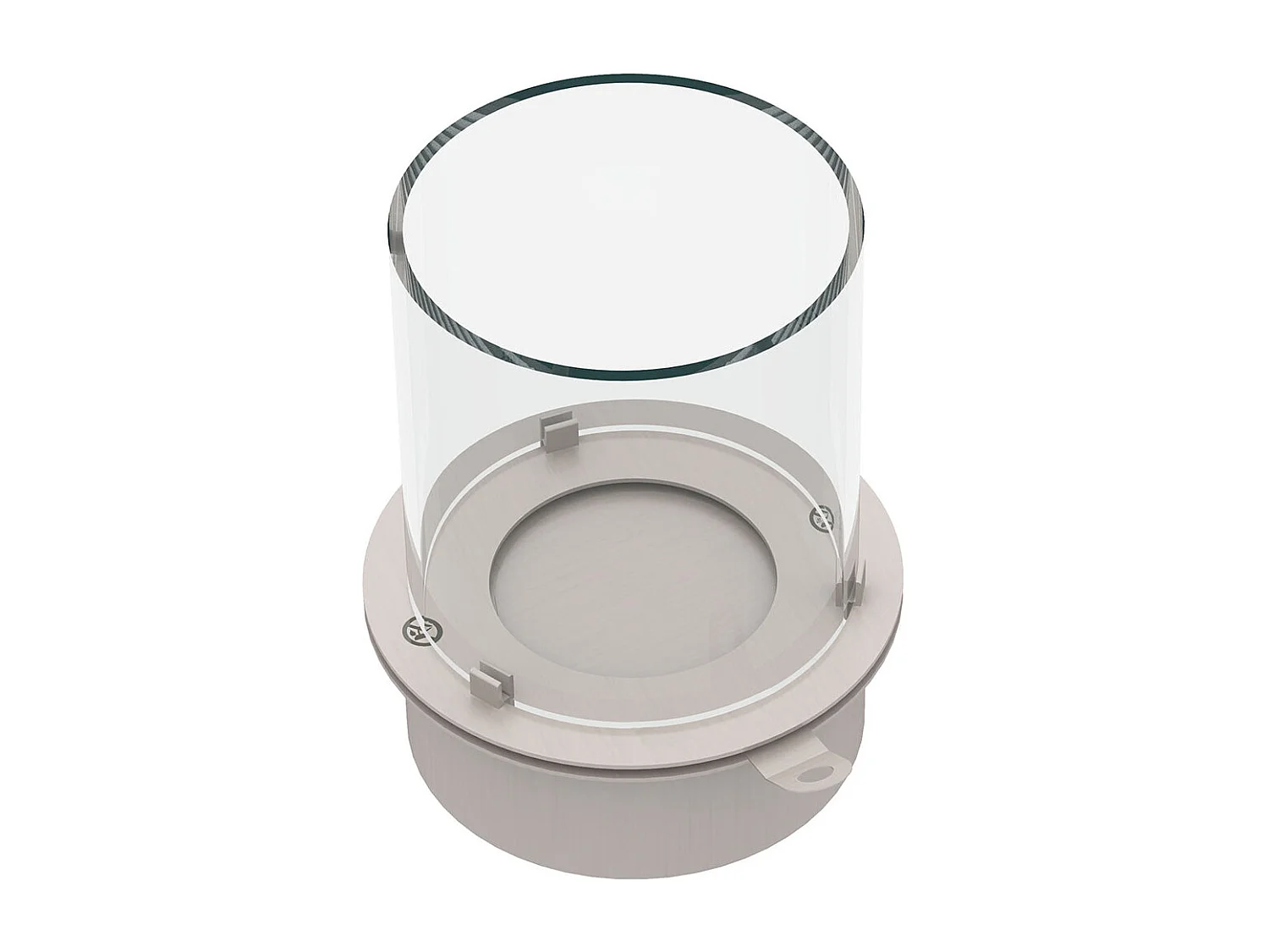 Brûleur rond avec verre pour cheminée au bioéthanol, biocheminée en acier inoxydable 3 lt d.30