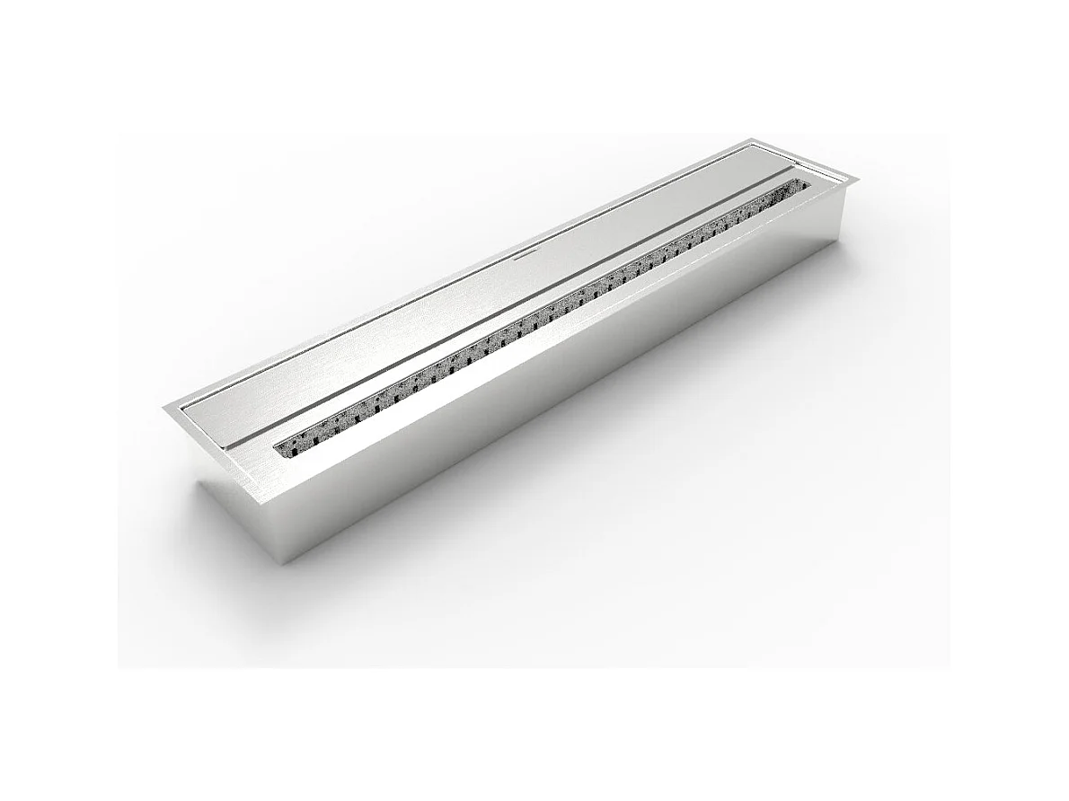 Brûleur de cheminée à bioéthanol en acier inoxydable 7 L 91,5x18,7xh9,5 cm