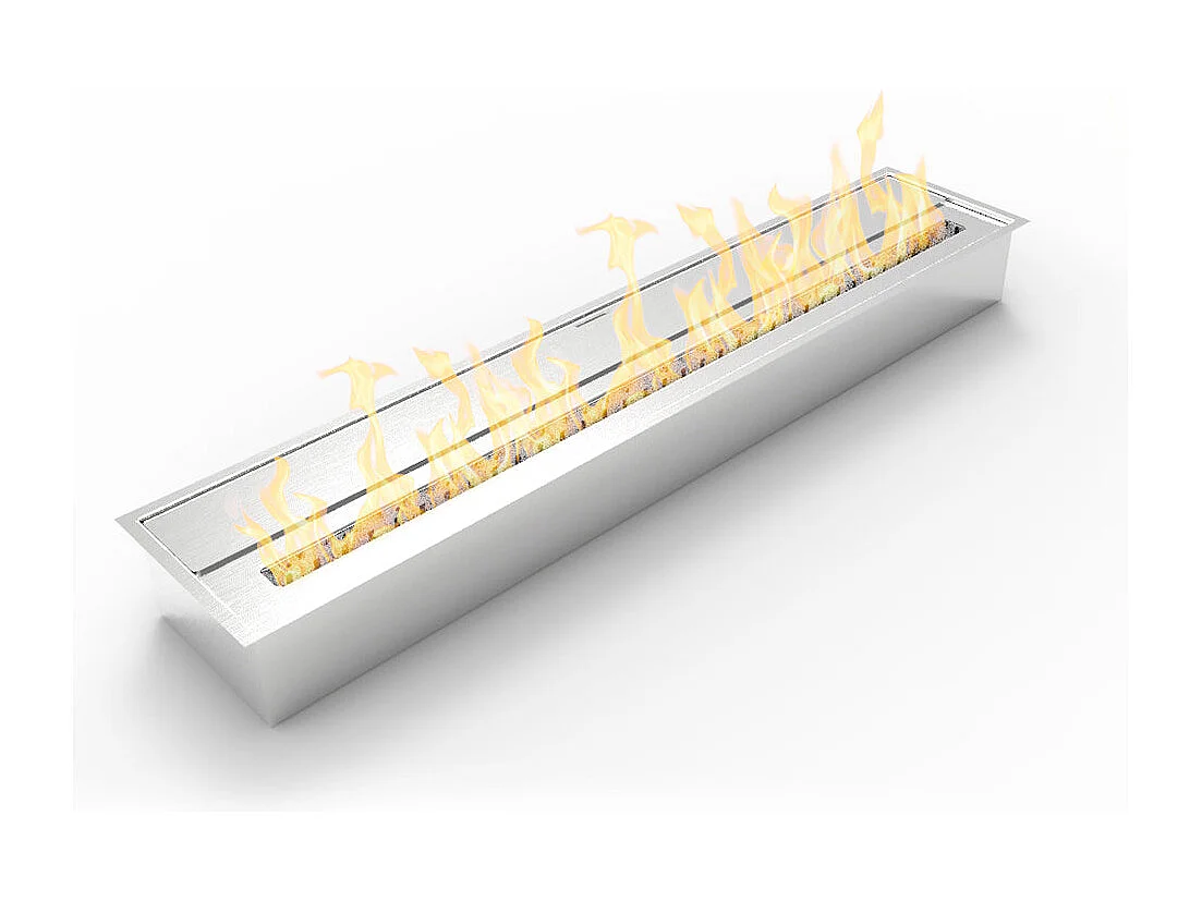 Brûleur de cheminée au bioéthanol biocheminée en acier inoxydable 7 lt 91,5X18,7XH9,5 cm
